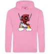 Женская толстовка (худи) Дедпул на веселці Розовый фото