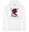Жіноча толстовка (худі) Дедпул на веселці Білий фото