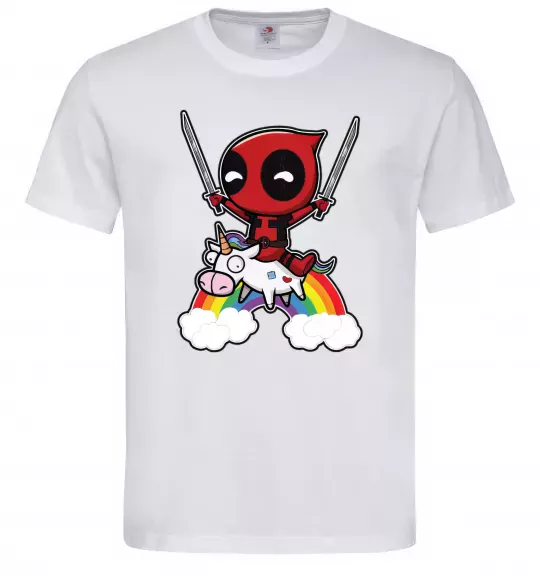 Мужская футболка Дедпул на веселці Белый фото