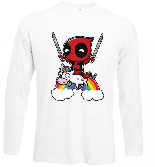 Лонгслив Дедпул на веселці Белый фото