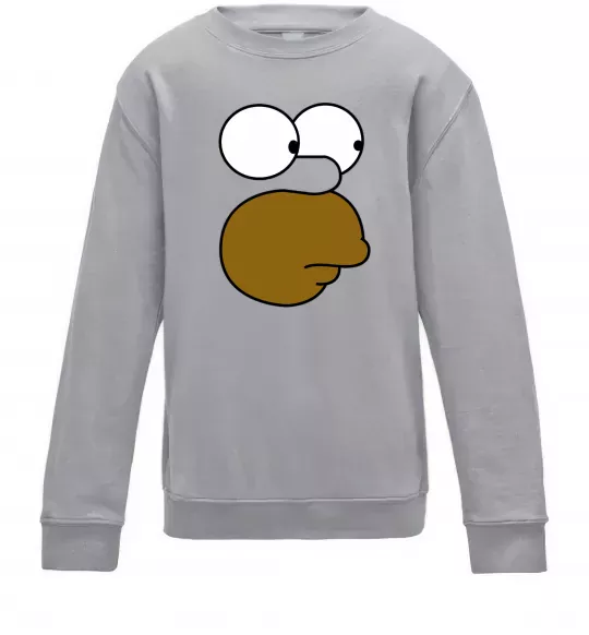 Детский Свитшот Обличчя Гомера Серый меланж фото