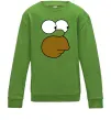 Детский Свитшот Обличчя Гомера Лаймовый фото