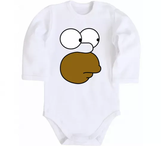 Дитячий бодік Обличчя Гомера Білий фото