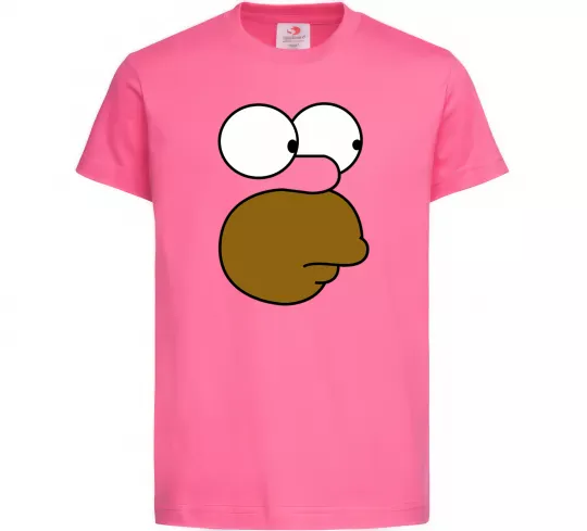 Дитяча футболка Обличчя Гомера Яскраво-рожевий фото
