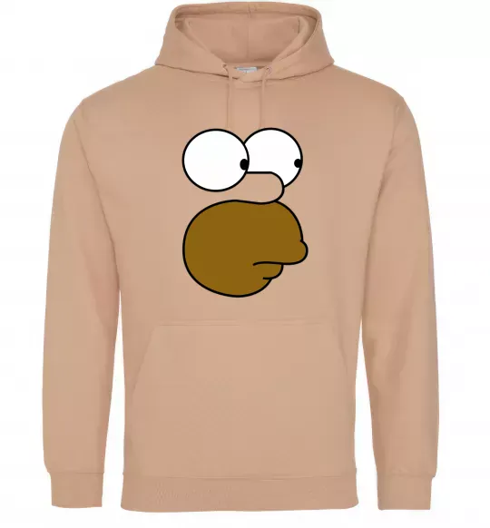 Жіноча толстовка (худі) Обличчя Гомера Пісочний фото