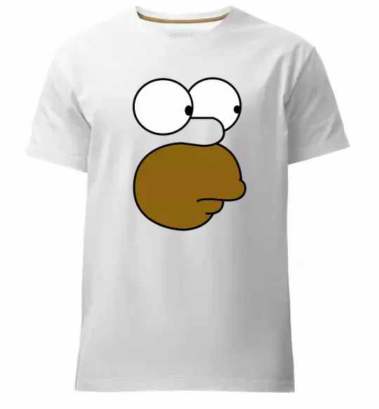 Мужская премиум футболка Обличчя Гомера Белый фото