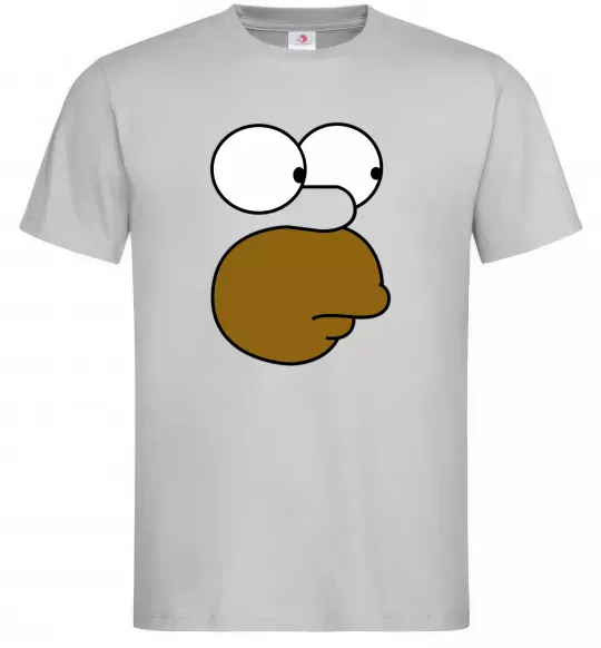 Мужская футболка Обличчя Гомера Серый фото