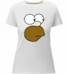 Женская премиум футболка Обличчя Гомера Белый фото