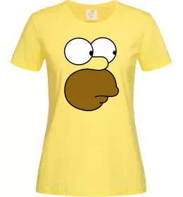 Женская футболка Обличчя Гомера Лимонный фото