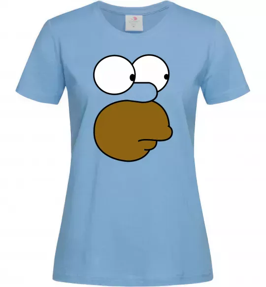 Женская футболка Обличчя Гомера Голубой фото