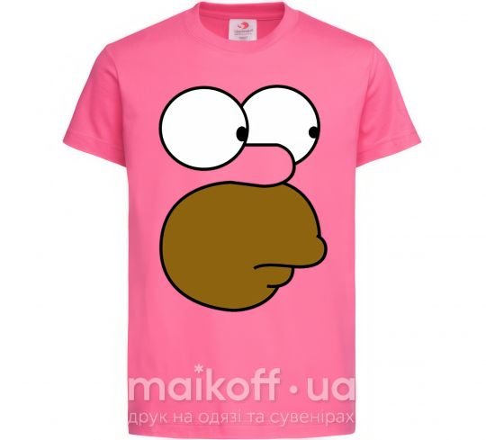 Детская футболка Лицо Гомера Ярко-розовый фото