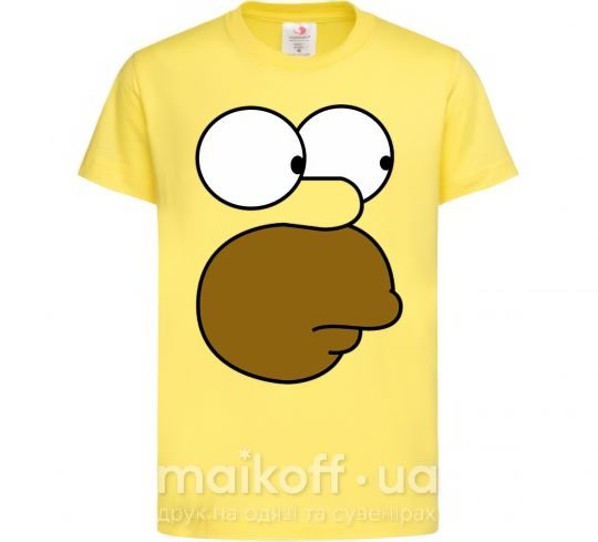 Детская футболка Лицо Гомера Лимонный фото