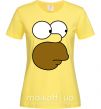 Женская футболка Лицо Гомера Лимонный фото