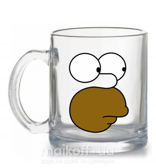 Чашка скляна Лицо Гомера Прозорий фото