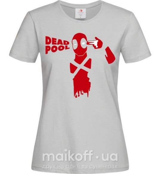 Жіноча футболка Deadpool shot Сірий фото