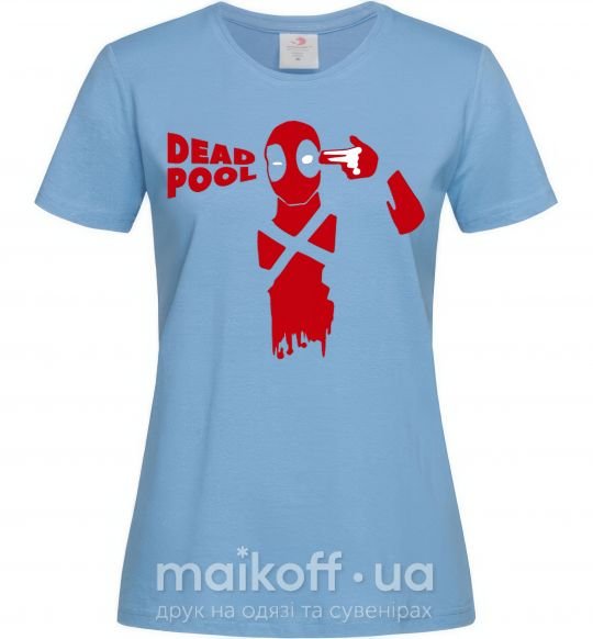 Жіноча футболка Deadpool shot Блакитний фото