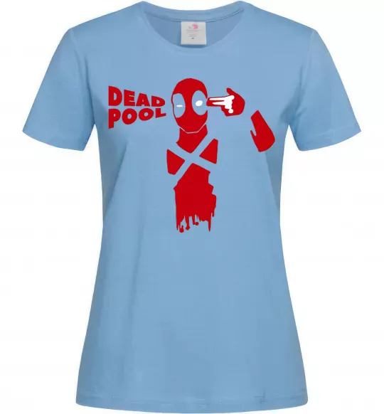 Женская футболка Deadpool shot Голубой фото