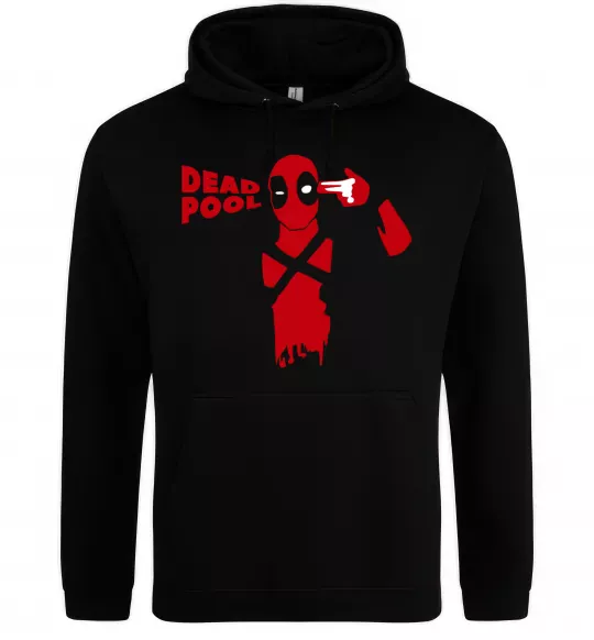 Мужская толстовка (худи) Deadpool shot Черный фото