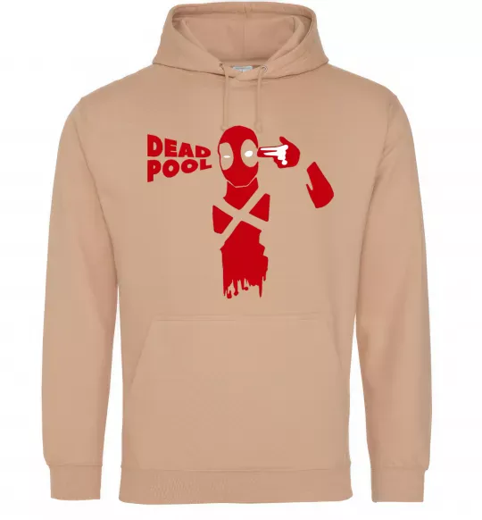 Мужская толстовка (худи) Deadpool shot Песочный фото