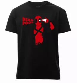 Мужская премиум футболка Deadpool fire Белый фото