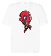 Футболка Оверсайз Happy deadpool Білий фото