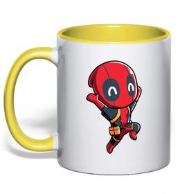 Чашка с цветной ручкой Happy deadpool Чашка с цветной ручкой Happy deadpool