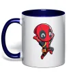 Чашка с цветной ручкой Happy deadpool Глубокий темно-синий Чашка с цветной ручкой Happy deadpool Глубокий темно-синий фото