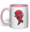 Чашка с цветной ручкой Happy deadpool Нежно розовый Чашка с цветной ручкой Happy deadpool Нежно розовый фото