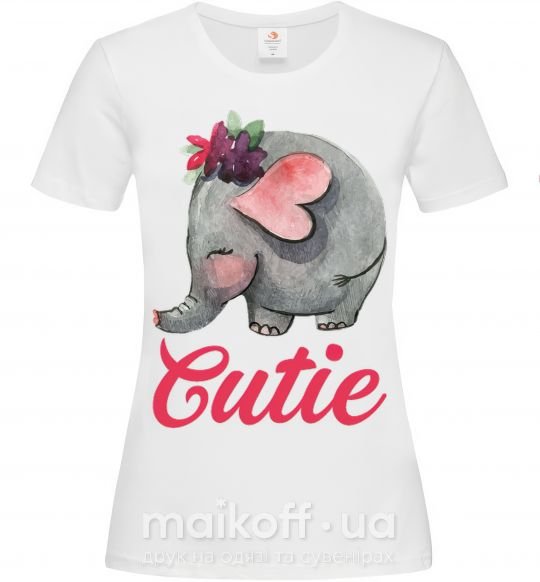 Жіноча футболка Cutie elefant Білий фото