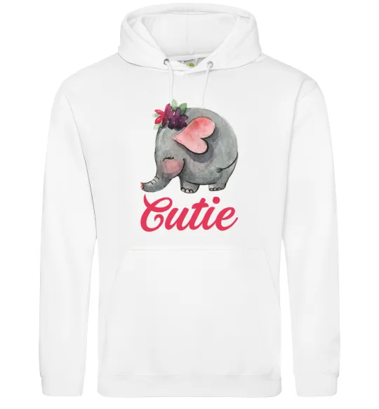 Чоловіча толстовка (худі) Cutie elefant Білий фото