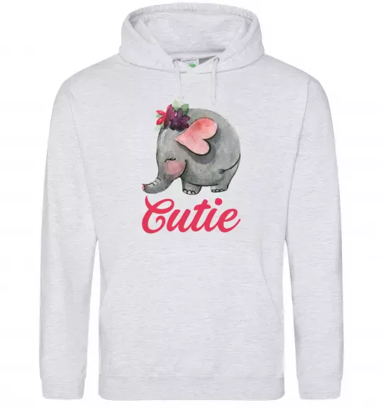 Чоловіча толстовка (худі) Cutie elefant Сірий меланж фото