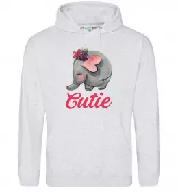 Мужская толстовка (худи) Cutie elefant Серый меланж фото