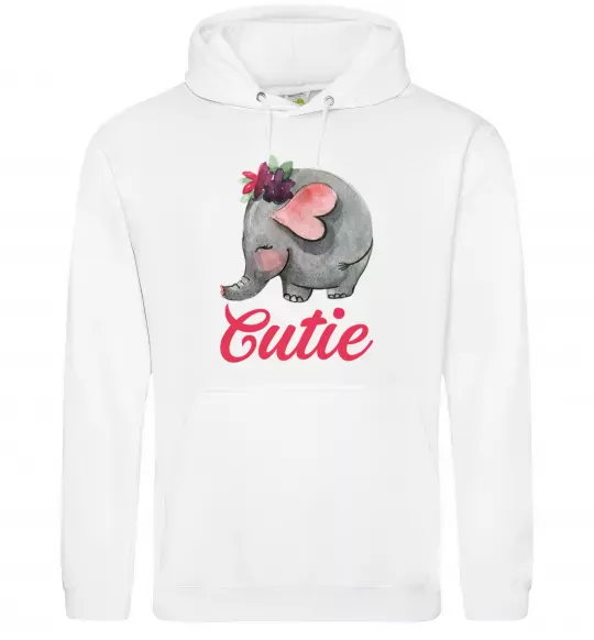 Жіноча толстовка (худі) Cutie elefant Білий фото