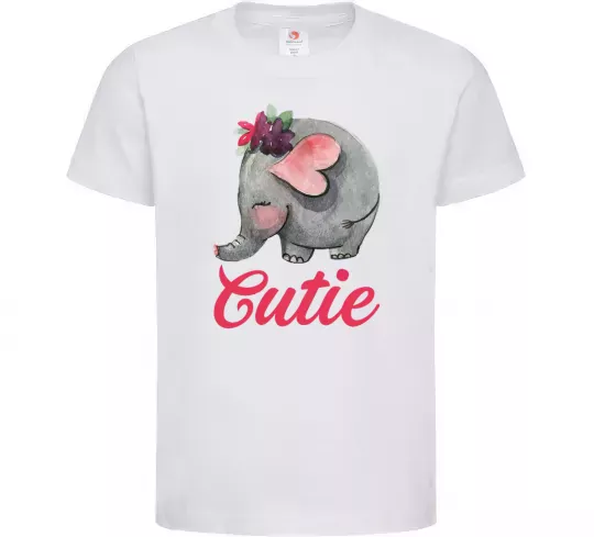 Дитяча футболка Cutie elefant Білий фото