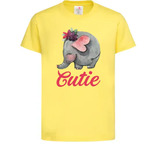 Дитяча футболка Cutie elefant Лимонний фото