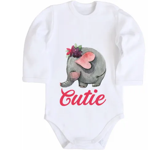 Дитячий бодік Cutie elefant Білий фото