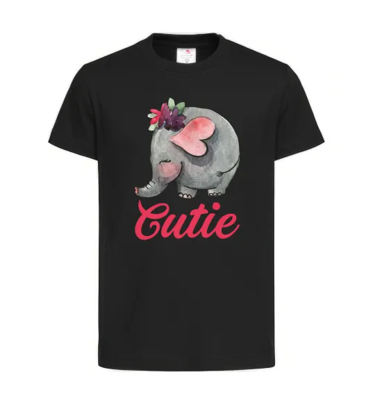 Детская футболка Cutie elefant Черный фото