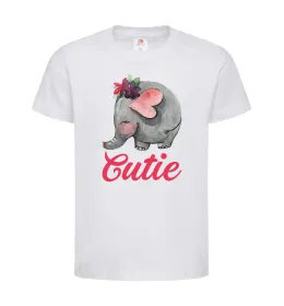 Дитяча футболка Cutie elefant Білий фото