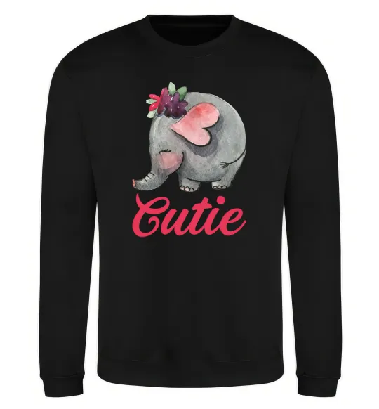 Світшот Cutie elefant Чорний фото