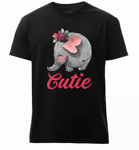 Чоловіча преміум футболка Cutie elefant Чорний фото