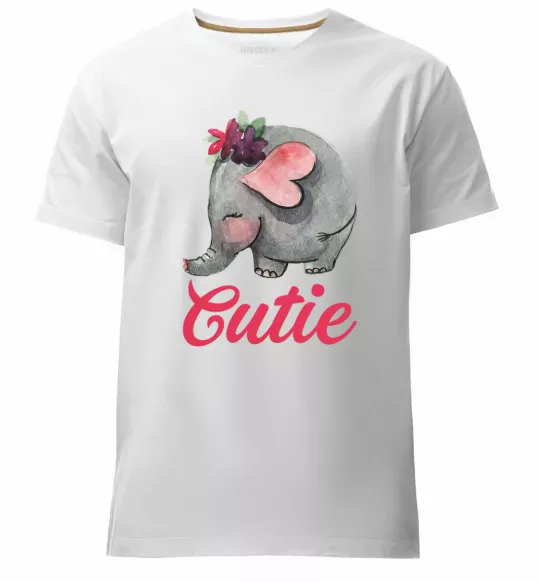 Чоловіча преміум футболка Cutie elefant Білий фото