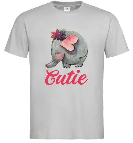 Чоловіча футболка Cutie elefant Сірий фото