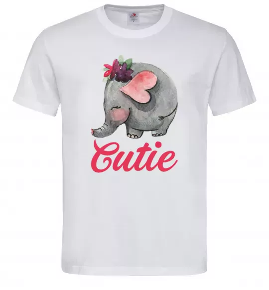 Чоловіча футболка Cutie elefant Білий фото
