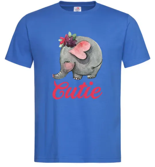 Чоловіча футболка Cutie elefant Яскраво-синій фото
