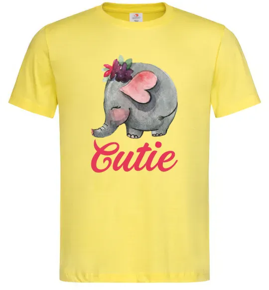 Чоловіча футболка Cutie elefant Лимонний фото