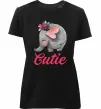 Жіноча преміум футболка Cutie elefant Чорний фото