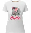 Жіноча преміум футболка Cutie elefant Білий фото