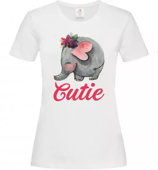 Жіноча футболка Cutie elefant Білий фото