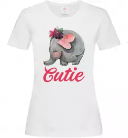 Жіноча футболка Слон хінді Білий фото