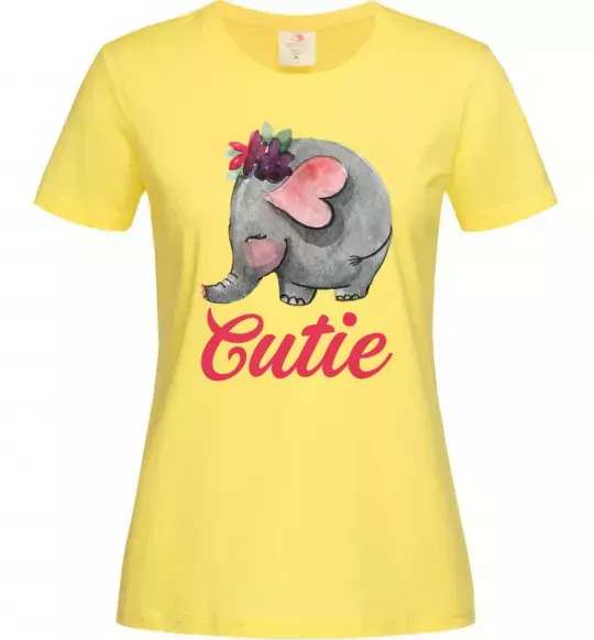 Жіноча футболка Cutie elefant Лимонний фото